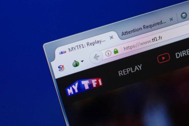 Ryazan, Rusya - 17 Haziran 2018: Tf1 ana web sitesi Pc, url - Tf1.fr görüntüleme