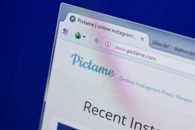 Ryazan, Rusya - 17 Haziran 2018: Pictime ana web sitesi Pc, url - Pictime.com görüntüleme