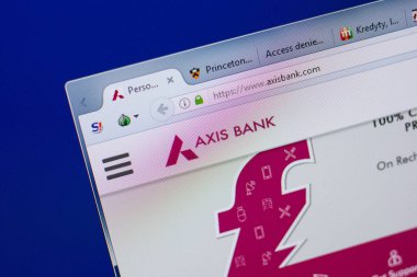 Ryazan, Rusya - 17 Haziran 2018: Axisbank ana web sitesi Pc, url - Axisbank.com görüntüleme