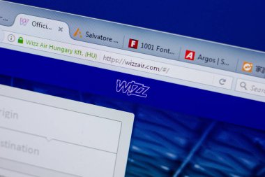Ryazan, Rusya - 17 Haziran 2018: Arası Wizzair ana web sitesi Pc, url - Wizzair.com görüntüleme