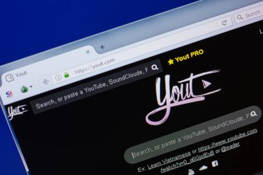 Ryazan, Rusya - 17 Haziran 2018: Yout ana web sitesi Pc, url - Yout.com görüntüleme