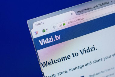 Ryazan, Rusya - 17 Haziran 2018: Vidzi ana web sitesi Pc, url - Vidzi.si görüntüleme