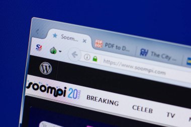 Ryazan, Rusya - 17 Haziran 2018: Soompi ana web sitesi Pc, url - Soompi.com görüntüleme