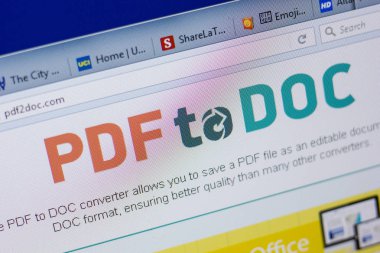 Ryazan, Rusya - 17 Haziran 2018: Pdf2doc ana web sitesi Pc, url - Pdf2doc.com görüntüleme