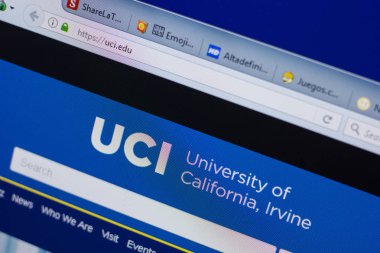 Ryazan, Rusya - 17 Haziran 2018: Ana, University of California, Irvine Web sitesi Pc, url - Uci.edu görüntüleme