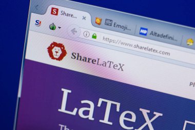 Ryazan, Rusya - 17 Haziran 2018: Sharelatex ana web sitesi Pc, url - Sharelatex.com görüntüleme