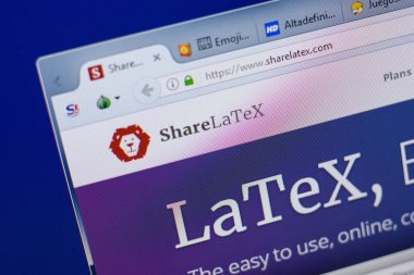 Ryazan, Rusya - 17 Haziran 2018: Sharelatex ana web sitesi Pc, url - Sharelatex.com görüntüleme