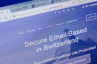 Ryazan, Rusya - 17 Haziran 2018: Protonmail ana web sitesi Pc, url - Protonmail.com görüntüleme