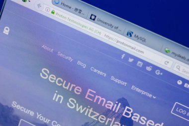 Ryazan, Rusya - 17 Haziran 2018: Protonmail ana web sitesi Pc, url - Protonmail.com görüntüleme
