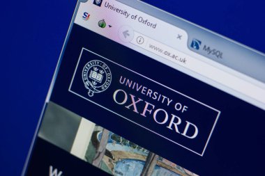 Ryazan, Rusya - 17 Haziran 2018: Oxford Üniversitesi, ana web sitesi Pc, url - Ox.ac.uk görüntüleme