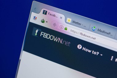 Ryazan, Rusya - 17 Haziran 2018: Fbdown ana web sitesi Pc, url - Fbdown.net görüntüleme