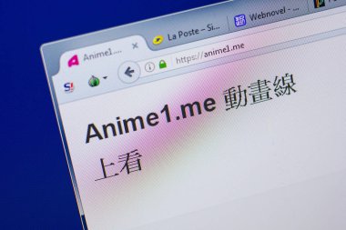 Ryazan, Rusya - 17 Haziran 2018: Anime1.me ana web sitesi Pc, url - Anime1.me görüntüleme