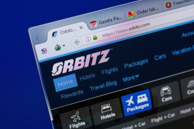 Ryazan, Rusya - 17 Haziran 2018: Orbitz ana web sitesi Pc, url - Orbitz.com görüntüleme