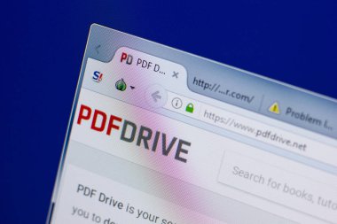 Ryazan, Rusya - 17 Haziran 2018: Pdfdrive ana web sitesi Pc, url - Pdfdrive.net görüntüleme