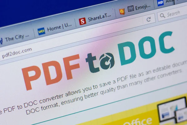 Ryazan, Rusya - 17 Haziran 2018: Pdf2doc ana web sitesi Pc, url - Pdf2doc.com görüntüleme