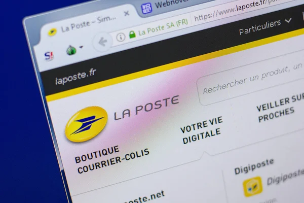 Ryazan, Rusya - 17 Haziran 2018: Laposte ana web sitesi Pc, url - Laposte.fr görüntüleme