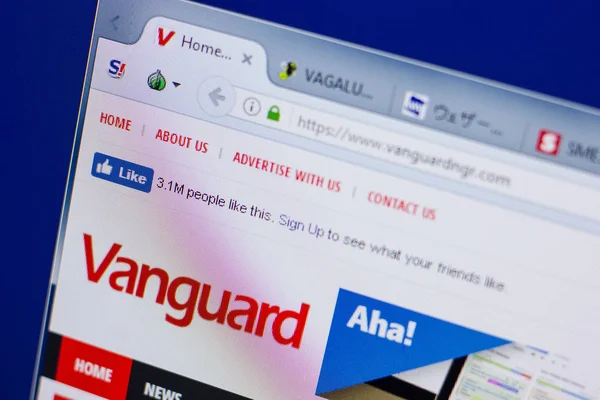Ryazan, Rusya - 17 Haziran 2018: Vanguardngr ana web sitesi Pc, url - Vanguardngr.com görüntüleme
