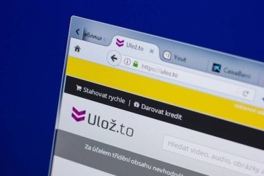 Ryazan, Rusya - 17 Haziran 2018: Uloz ana web sitesi Pc, url - Uloz.to görüntüleme