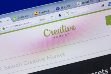 Ryazan, Rusya - 17 Haziran 2018: Creativemarket ana web sitesi Pc, url - Creativemarket.com görüntüleme