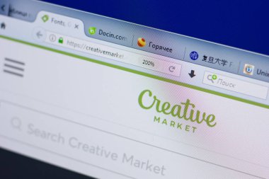 Ryazan, Rusya - 17 Haziran 2018: Creativemarket ana web sitesi Pc, url - Creativemarket.com görüntüleme