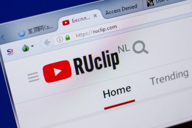 Ryazan, Rusya - 17 Haziran 2018: Ruclip ana web sitesi Pc, url - Ruclip.com görüntüleme
