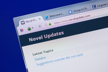 Ryazan, Rusya - 17 Haziran 2018: Novelupdates ana web sitesi Pc, url - Novelupdates.com görüntüleme