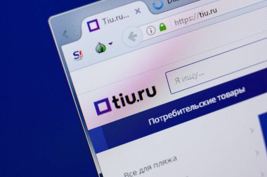 Ryazan, Rusya - 17 Haziran 2018: Tiu ana web sitesi Pc, url - Tiu.ru görüntüleme