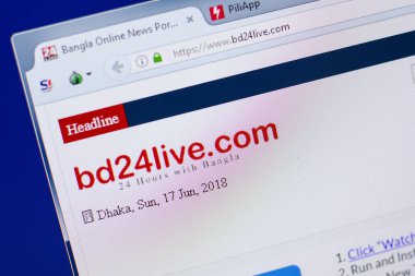 Ryazan, Rusya - 17 Haziran 2018: Bd24live ana web sitesi Pc, url - Bd24live.com görüntüleme