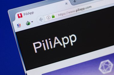 Ryazan, Rusya - 17 Haziran 2018: Piliapp ana web sitesi Pc, url - Piliapp.com görüntüleme