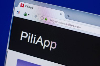 Ryazan, Rusya - 17 Haziran 2018: Piliapp ana web sitesi Pc, url - Piliapp.com görüntüleme