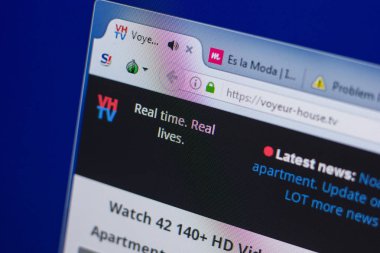 Ryazan, Rusya - 17 Haziran 2018: Voyeur House Ana Web sitesi Pc, url - Voyeur-House.tv görüntüleme