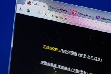 Ryazan, Rusya - 17 Haziran 2018: Tvboxnow ana web sitesi Pc, url - Tvboxnow.com görüntüleme