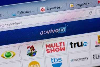 Ryazan, Rusya - 17 Haziran 2018: Aovivonatv ana web sitesi Pc, url - Aovivonatv.com görüntüleme