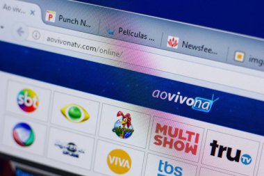 Ryazan, Rusya - 17 Haziran 2018: Aovivonatv ana web sitesi Pc, url - Aovivonatv.com görüntüleme