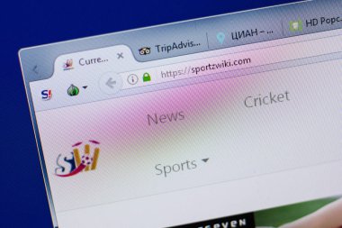 Ryazan, Rusya - 17 Haziran 2018: Sportzwiki ana web sitesi Pc, url - Sportzwiki.com görüntüleme