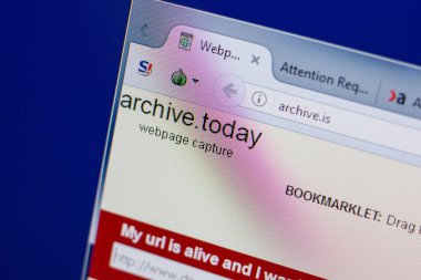 Ryazan, Rusya - 17 Haziran 2018: Arşiv ana web sitesi Pc, url - Archive.is görüntüleme
