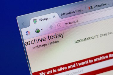 Ryazan, Rusya - 17 Haziran 2018: Arşiv ana web sitesi Pc, url - Archive.is görüntüleme