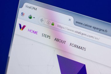 Ryazan, Rusya - 17 Haziran 2018: Viralcpm ana web sitesi Pc, url - Viralcpm.com görüntüleme