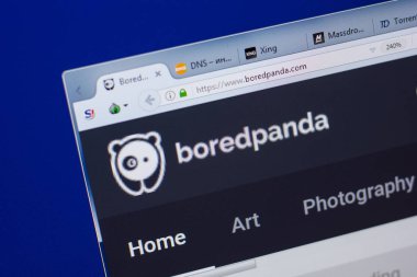 Ryazan, Rusya - 17 Haziran 2018: Boredpanda ana web sitesi Pc, url - Boredpanda.com görüntüleme
