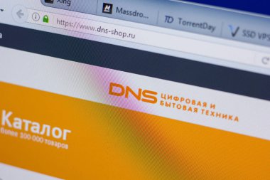 Ryazan, Rusya - 17 Haziran 2018: Ana Dns-Shop web sitesi Pc, url - Dns-Shop.ru görüntüleme