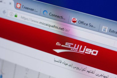 Ryazan, Rusya - 17 Haziran 2018: Mosaiquefm ana web sitesi Pc, url - Mosaiquefm.net görüntüleme