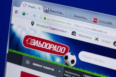 Ryazan, Rusya - 17 Haziran 2018: Eldorado ana web sitesi Pc, url - Eldorado.ru görüntüleme