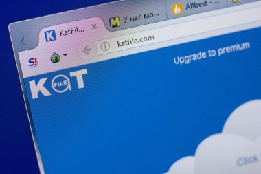Ryazan, Rusya - 17 Haziran 2018: Katfile ana web sitesi Pc, url - Katfile.com görüntüleme