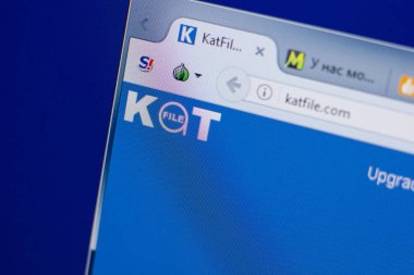 Ryazan, Rusya - 17 Haziran 2018: Katfile ana web sitesi Pc, url - Katfile.com görüntüleme