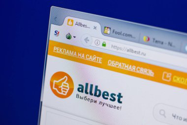 Ryazan, Rusya - 17 Haziran 2018: Allbest ana web sitesi Pc, url - Allbest.ru görüntüleme