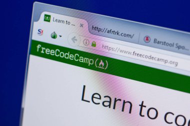 Ryazan, Rusya - 17 Haziran 2018: Freecodecamp ana web sitesi Pc, url - Freecodecamp.org görüntüleme