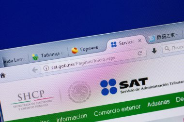 Ryazan, Rusya - 17 Haziran 2018: Ana Sat web sitesi Pc, url - Sat.gob.mx görüntüleme