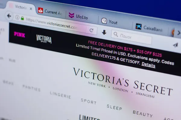 Ryazan, Rusya - 17 Haziran 2018: Victoriassecret ana web sitesi Pc, url - Victoriassecret.com görüntüleme