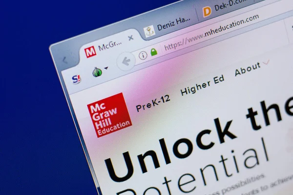 Ryazan, Rusya - 17 Haziran 2018: Mheducaton ana web sitesi Pc, url - Mheducaton.com görüntüleme