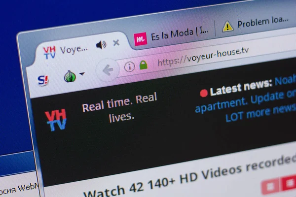 Ryazan, Rusya - 17 Haziran 2018: Voyeur House Ana Web sitesi Pc, url - Voyeur-House.tv görüntüleme